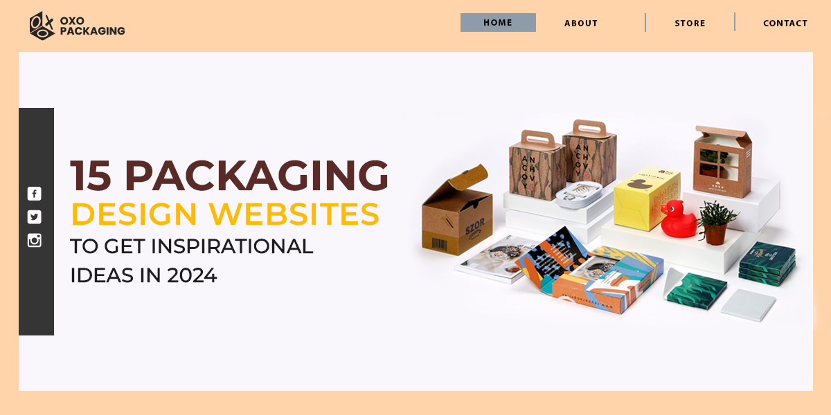 An image featuring the text '15 Packaging Design Websites To Get Inspirational Ideas in 2024.' The background showcases vibrant and creative packaging designs, hinting at the diverse and innovative ideas discussed in the article