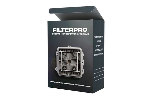 air filter packaging with logo