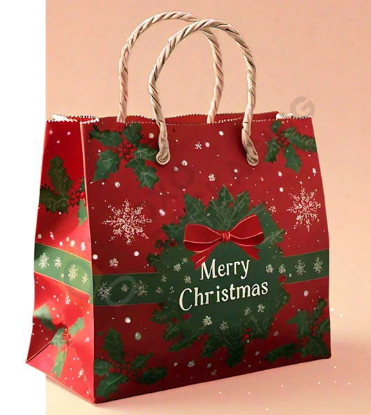 christmas paper bags with logo