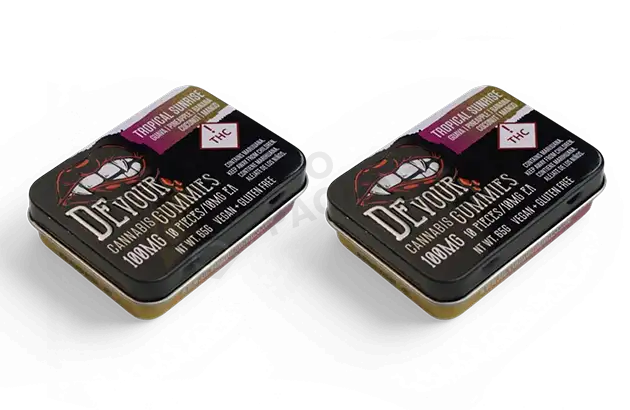 Custom 100mg Cannabis Gummies Tin Wholesale