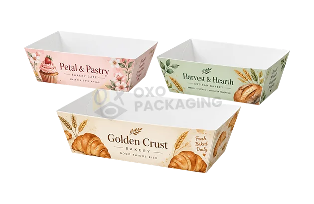 Custom bakery trays white