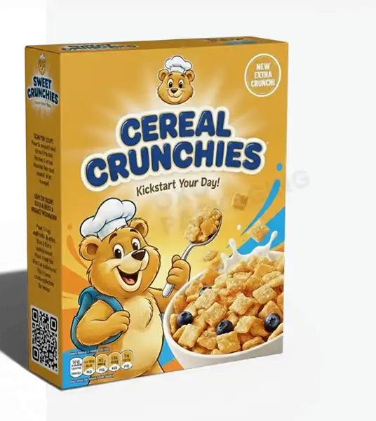 custom cereal with bear on box