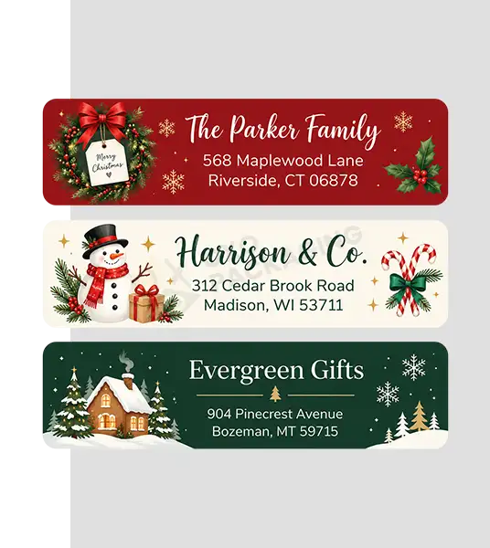 custom Christmas address labels wholesale