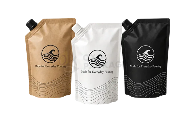 custom kraft spout pouches bulk