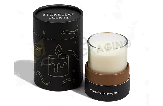 Custom Printed Black Paper Candle Tube Packaging