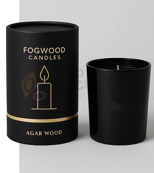 Custom Printed Black Paper Candle Tube