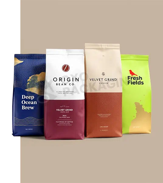 Custom Printed Flat Bottom Coffee Bags