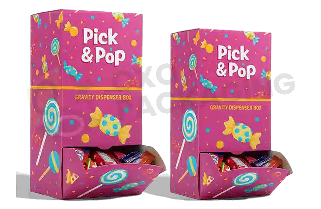 Custom Printed Gravity Dispenser Boxes Packaging