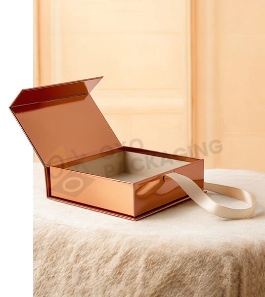 Custom Printed Rose Gold Gift Box with Lid