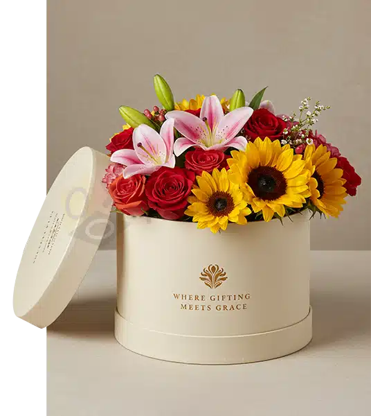 Custom Printed Round Flower Boxes