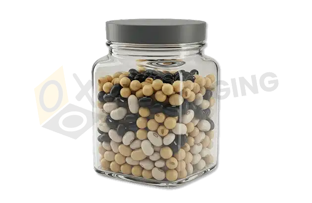 Custom Printed Square Glass Jars Packaging