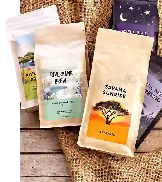 Custom Printed Stand Up Coffee Bags