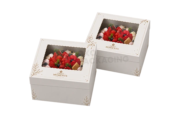 Custom White Cake & Bakery Box
