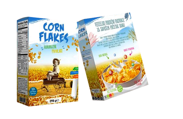 customized corn flakes cereal packaging