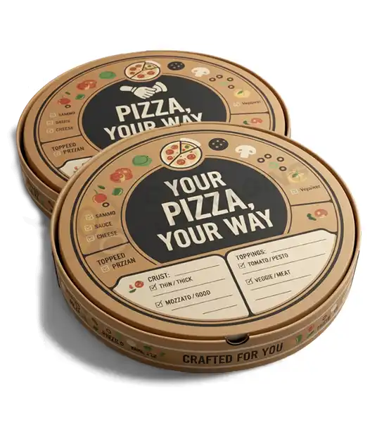 Custom Round Pizza Boxes Wholesale OXO Packaging