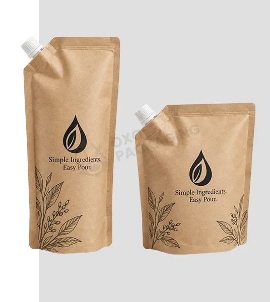 die cut kraft spout pouches