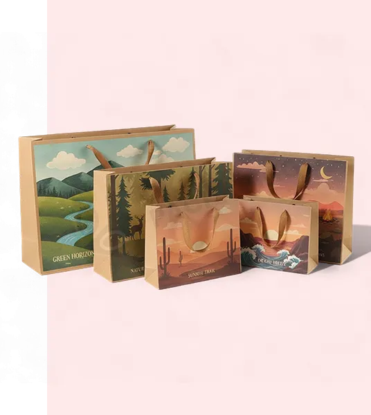 kraft landscape paper bag wholesale with free shipping