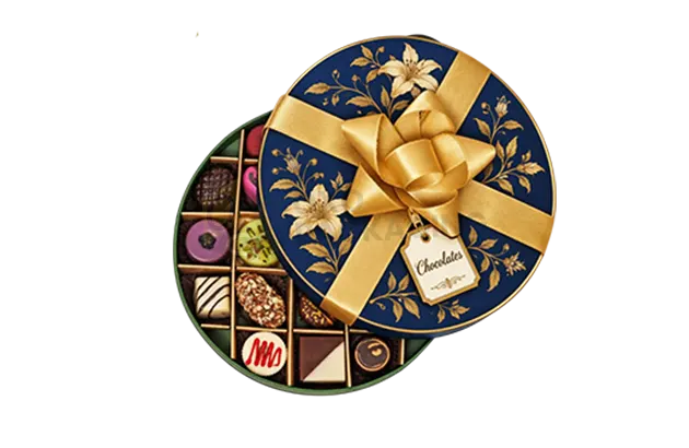 personalize Round Chocolate Box with Inner Tray