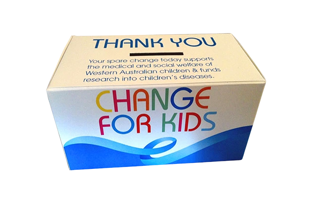 personalized donation boxes with logo