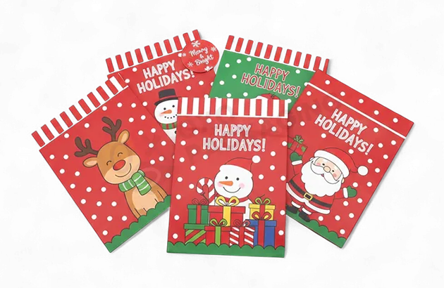 printed christmas mini treat bags