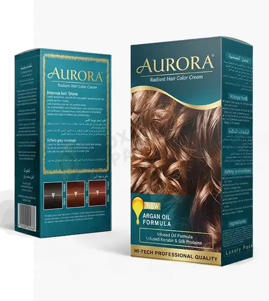 printed hair color packaging