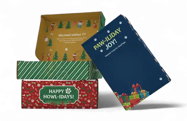 printed holiday mailer boxes