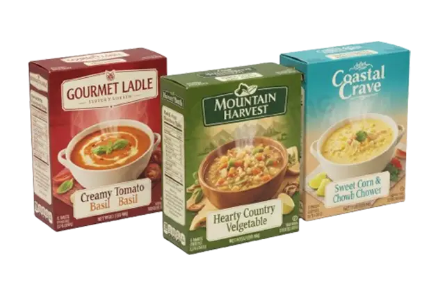 printed soup boxes
