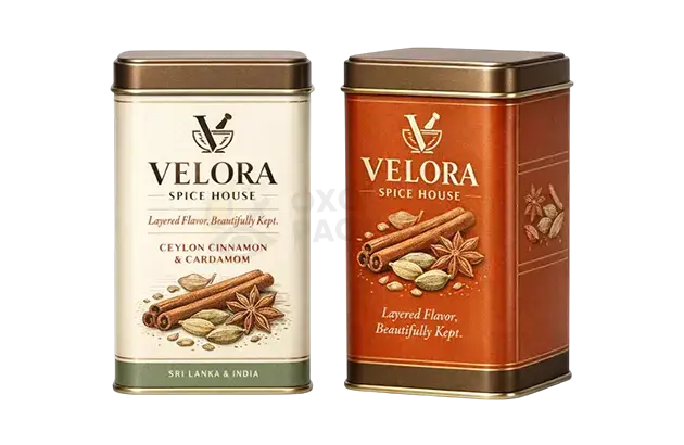 spice tin box with window