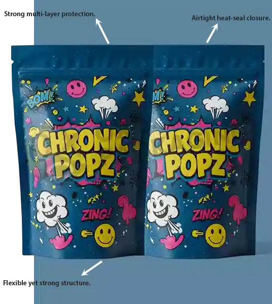 printed custom sprinklez mylar bags