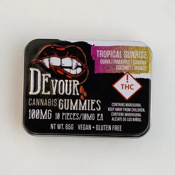 100mg Cannabis Gummies Tin Packaging