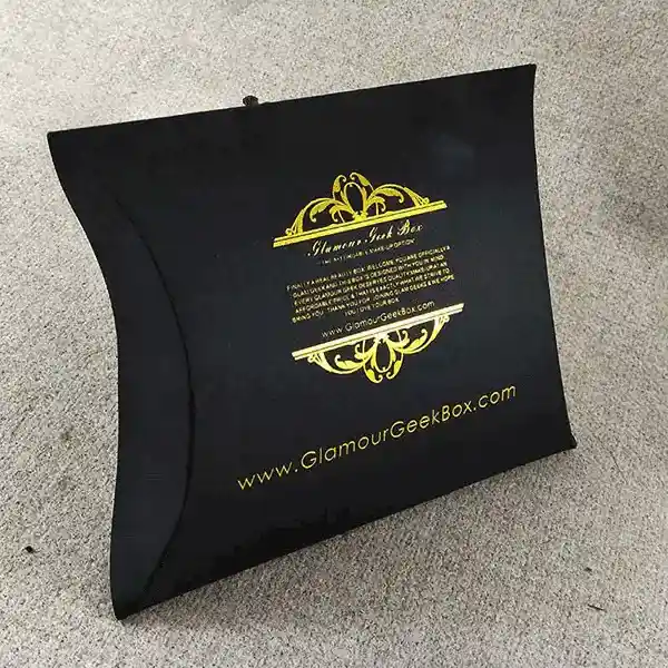 black pillow box packaging