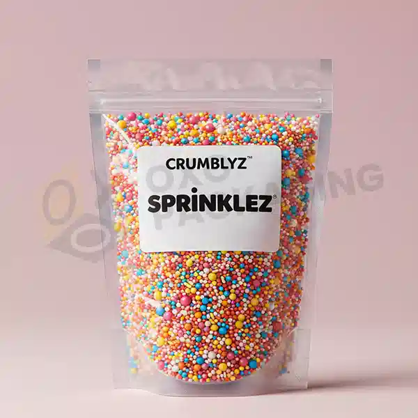 clear custom sprinklez mylar bags