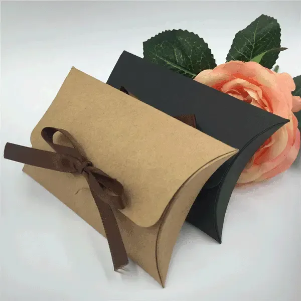 custom black pillow boxes