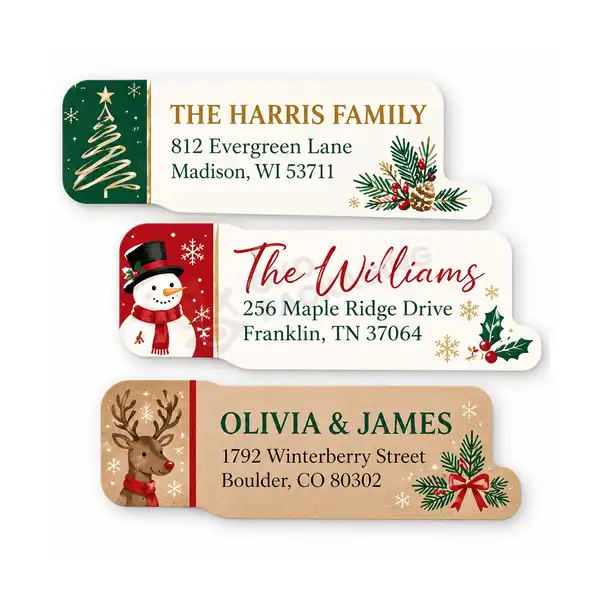 custom Christmas address labels
