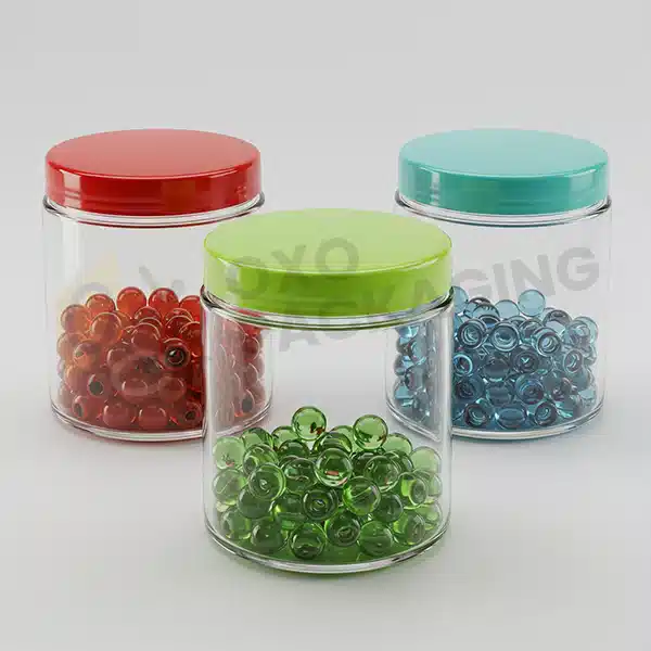 custom glass jars plastic lids