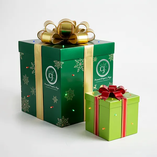 custom green christmas gift boxes