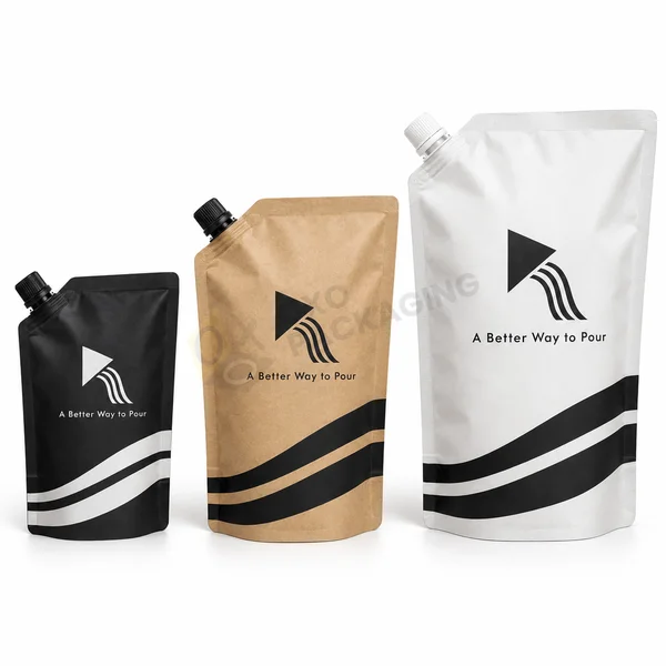custom kraft spout pouch bulk