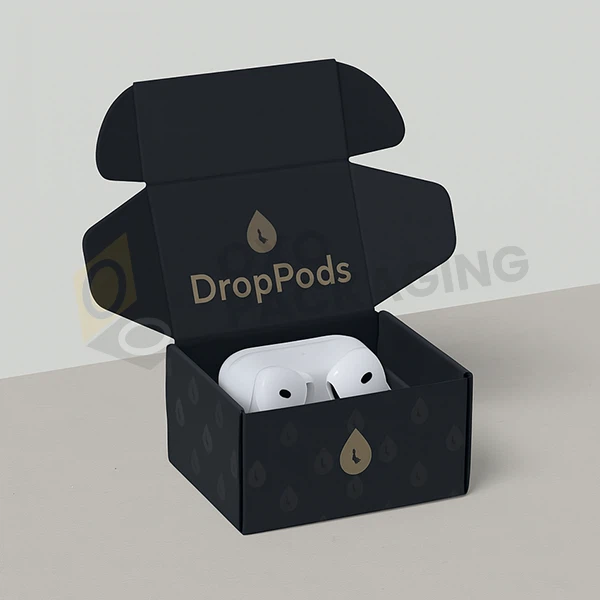 custom printed black tuck box