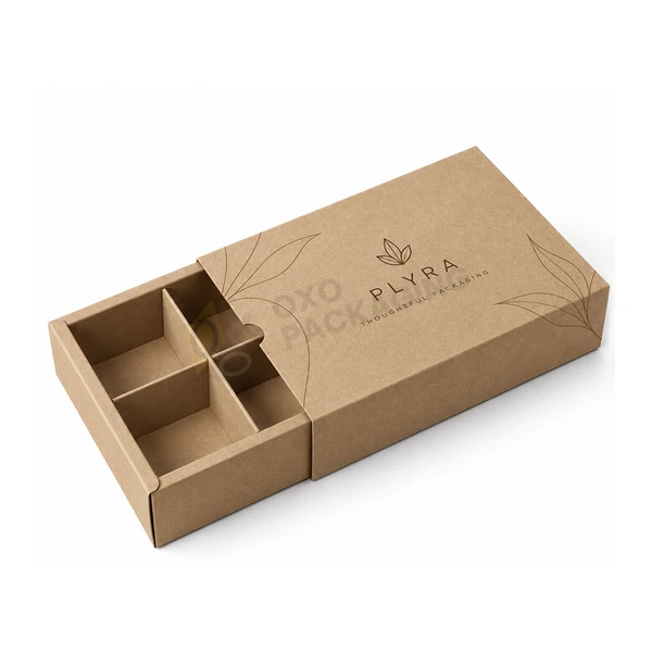 custom printed kraft drawer boxes with divider