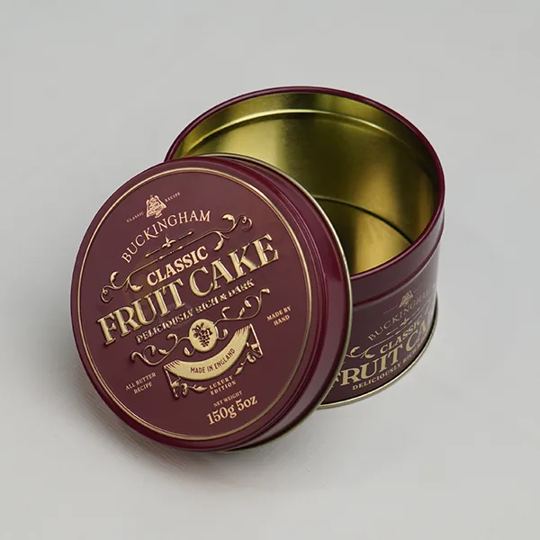 Custom Round Fruit Cake Tin packaging