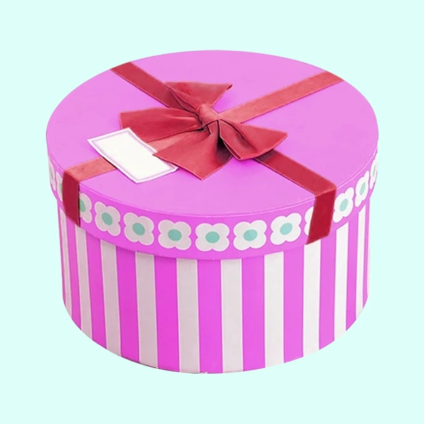 custom round gift box with lid printing