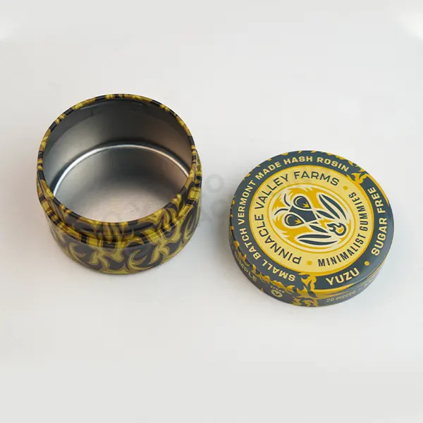 Custom Round THC Gummy Tin Boxes