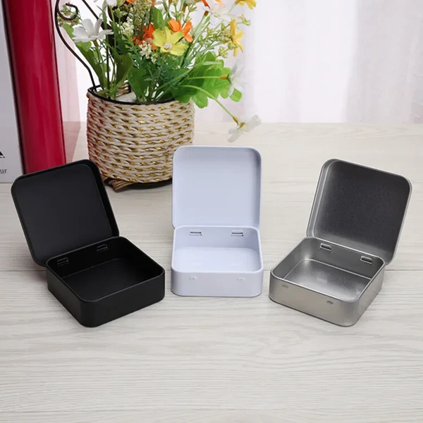 custom square hinged tin boxes