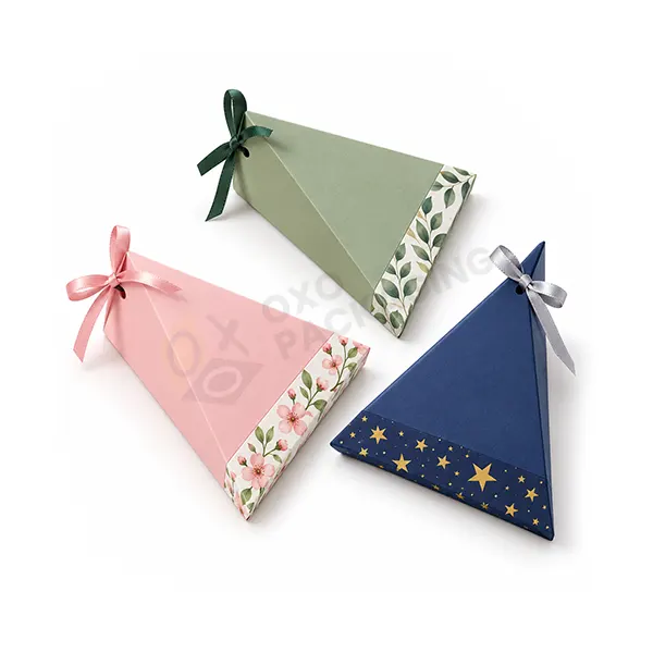 Custom Triangle Paper Gift Boxes Bulk