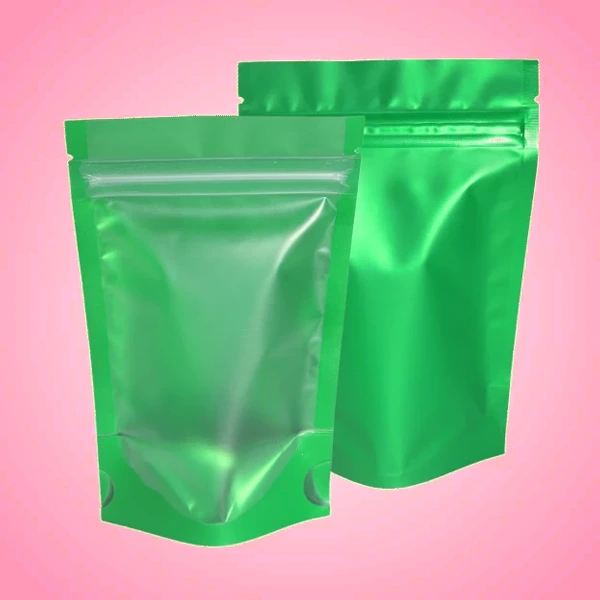 customized green mylar packaging