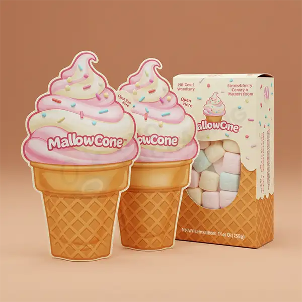 die cut marshmallow mylar bags