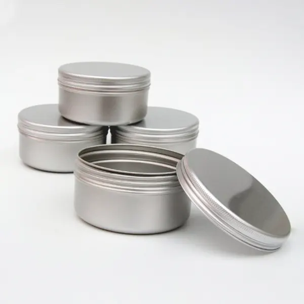 empty metal tins with lids