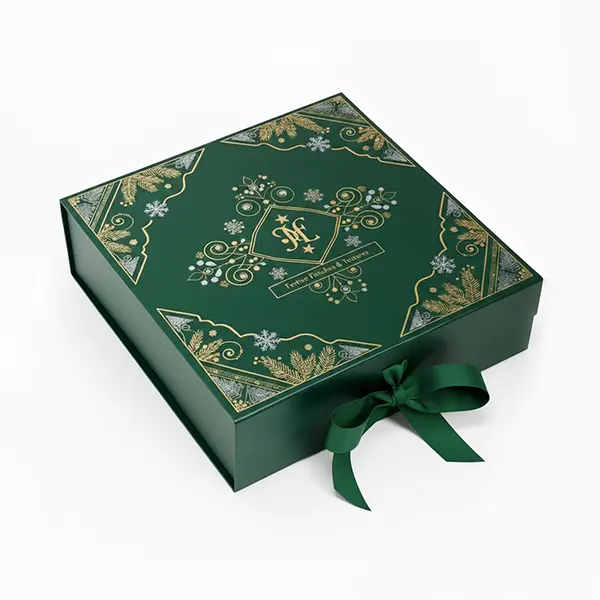 green christmas gift boxes