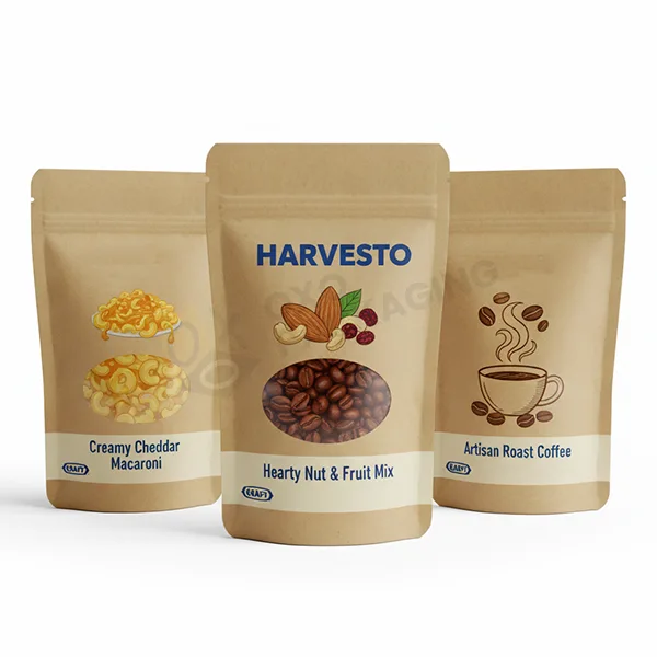 Kraft Stand up Pouches Wholesale OXO Packaging