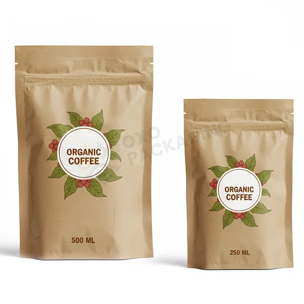 Custom Kraft Standup Pouch OXO Packaging Custom Kraft Standup Pouch OXO Packaging